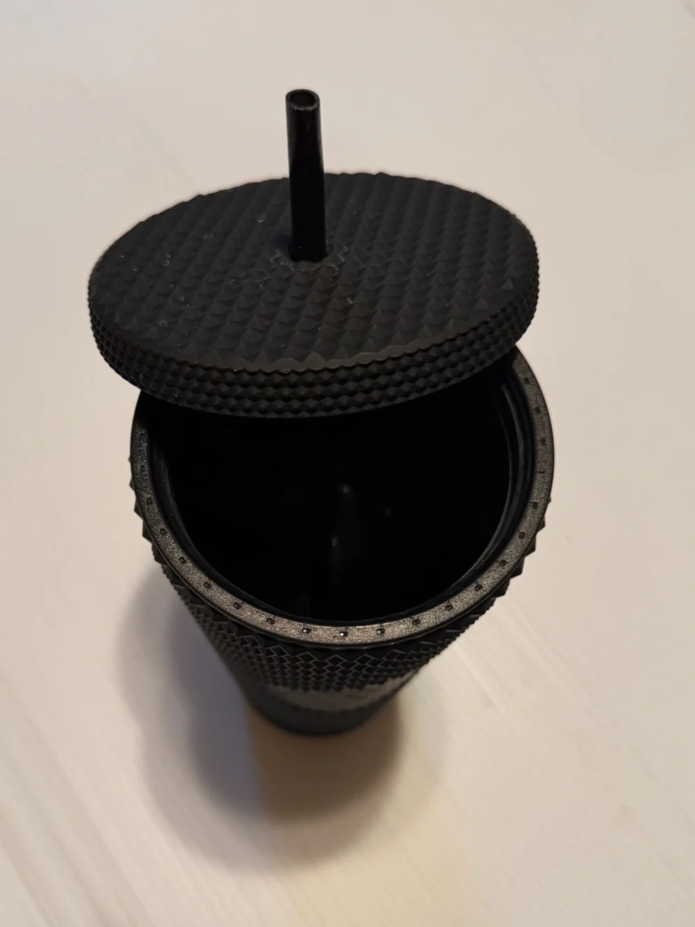 Starbucks Matte Black Textured Tumbler with Straw